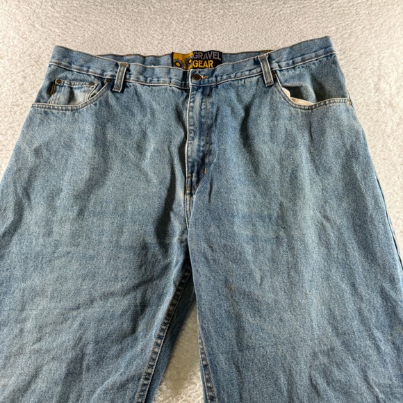 Gravel Gear Denim Blue Jeans Men's Size 42x29 Relaxed Fit Cotton Baggy Straight - Picture 4 of 10